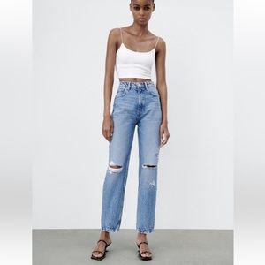 Zara ripped mom jeans